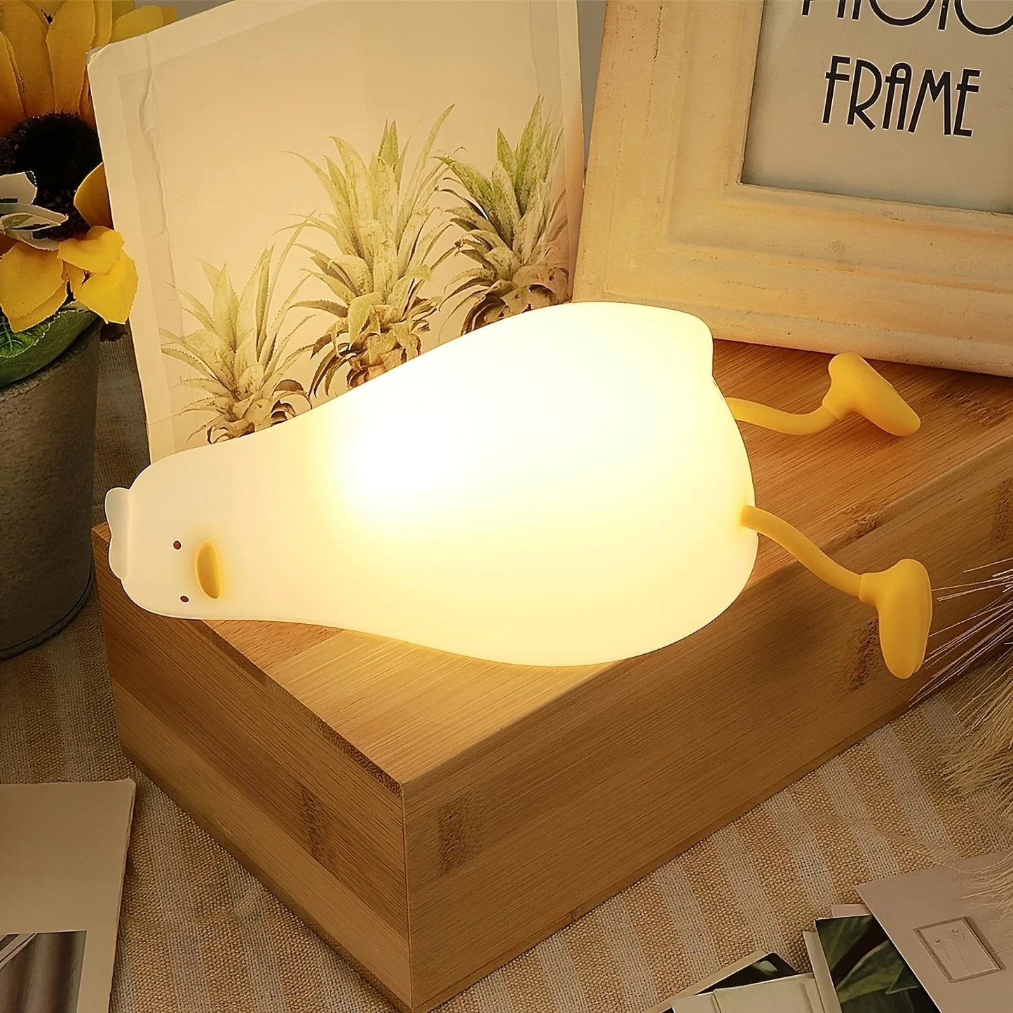 Rechargeable Silicone Duck Night Light USB Touch Control 3 Modes Warm White Light Cute Decor for Kids Room Nursery Birthday Gift