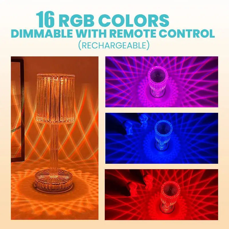 Crystal Table Lamp Touch Remote Control Night Lamp Rechargeable Bedside Lamp Night Lights Acrylic Home Decor Lighti Decoration