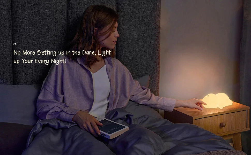 Night Light for Kids 2 Brightness Silicone Nursery Sleeping Light Portable USB Rechargeable Bedside Lamp For Baby's Room
